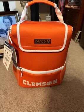 Kanga Orange and White Clemson Insulated Lunch Bag